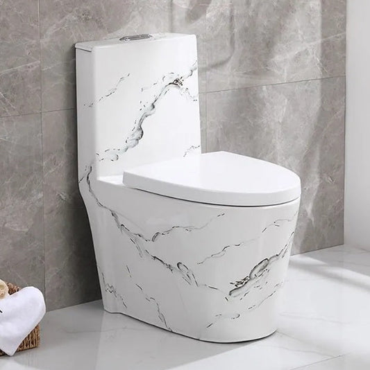 Stunning One Piece White Marble Toilet