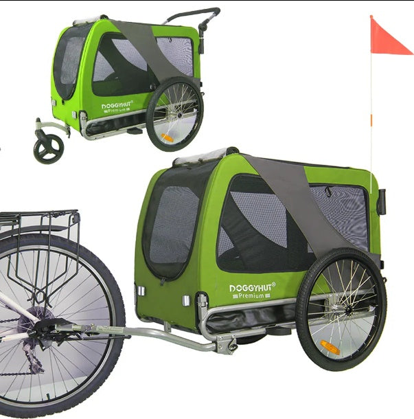 Doggyhut Premium XL Pet Bicycle Trailer & Stroller (2in1)