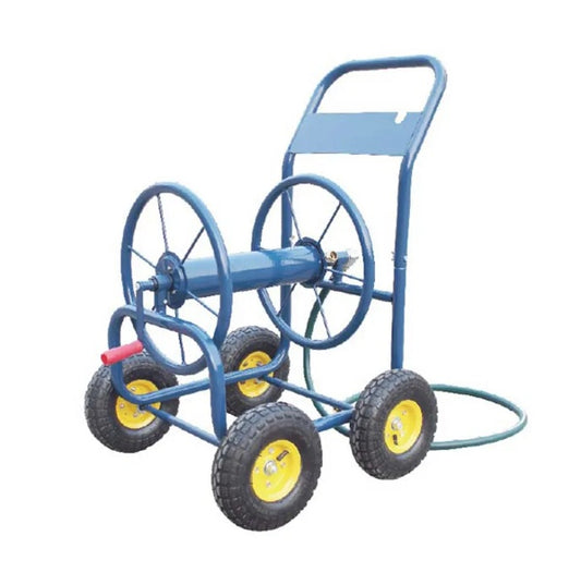 Sturdy Metal 4-Wheel Hose Cart