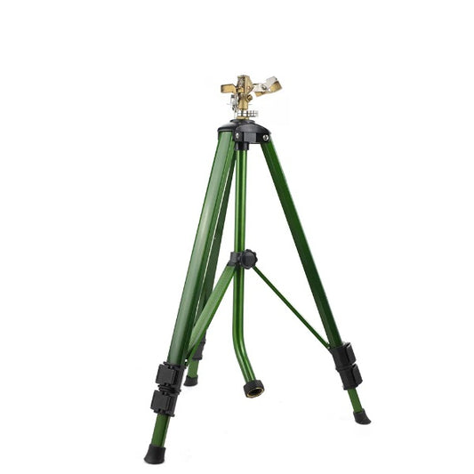 Telescopic Tripod Metal Impact Sprinkler with Heavy-Duty Brass Head